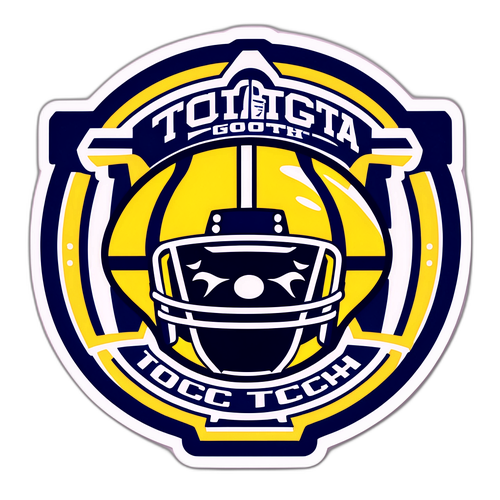 Retro Georgia Tech Football Sticker