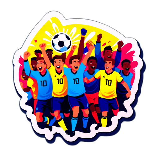 Arte Vibrante de uma Vitória no Futebol