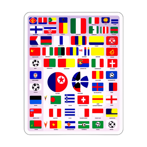 Champions-League-Sticker mit wichtigen Teamflaggen