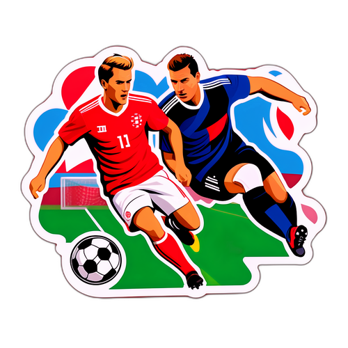 Grafika związana z Danią: Piłkarze w akcji