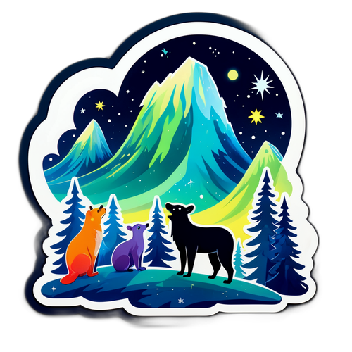 Fantastisk Aurora Borealis med Dyr