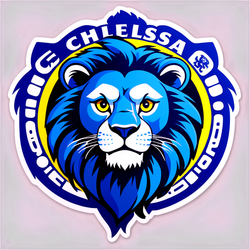 Sticker ya Nembo ya Chelsea yenye Mwana- Simba wa Bluu