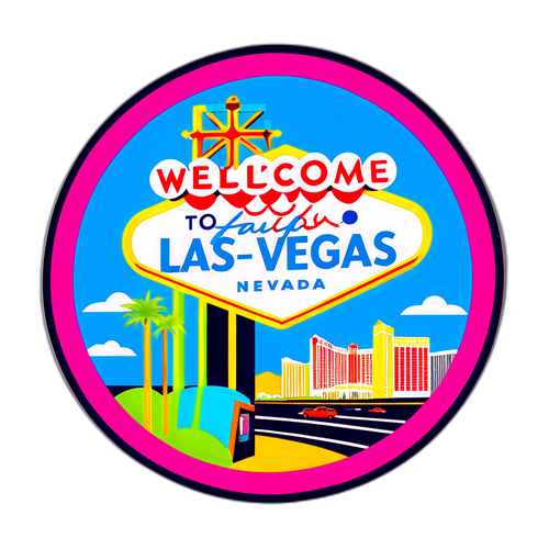 Sticker a tema Las Vegas con il famoso cartello di benvenuto