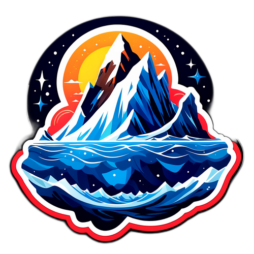 Beyond the Ice: Imaginative Iceberg Sticker