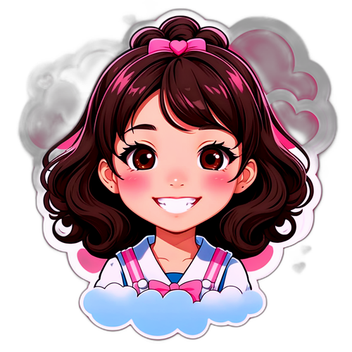 可愛卡通形象的夢幻雲彩