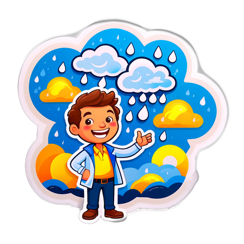 Наклейка з радісним метеорологом