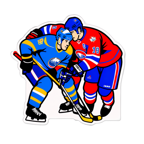 Стикер с хоккейной игрой между командами Монреаля и Баффало