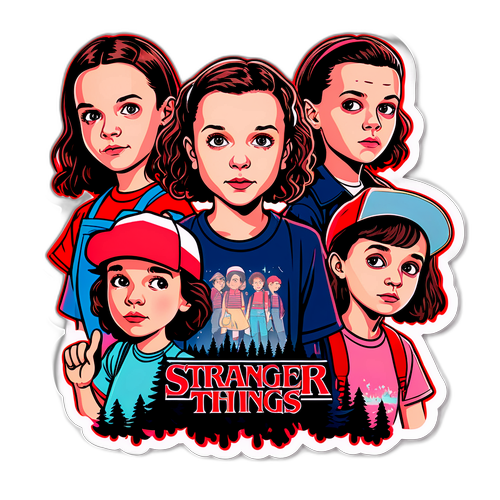 Fiin Millie Bobby Brown och hennes vänner från Stranger Things