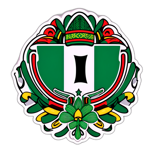 Stylisiertes Nigeria Flaggenmotiv mit traditionellen Mustern