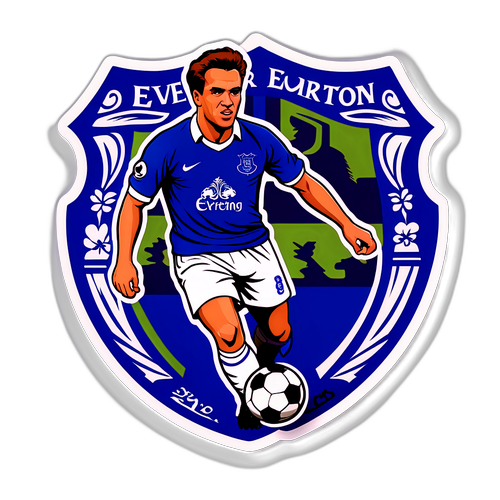 Everton-tema klistremerke med retro fotballdesign