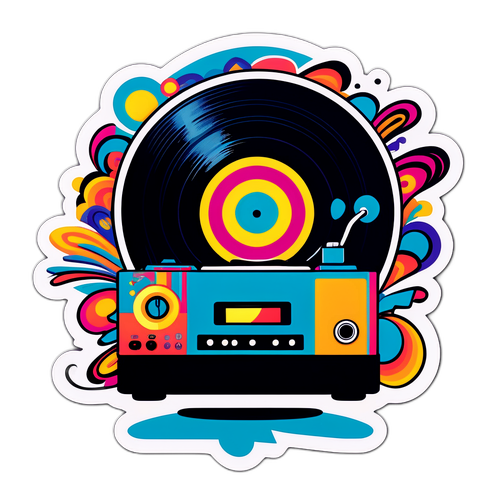 Retro vinyl klistermärke inspirerat av Beck