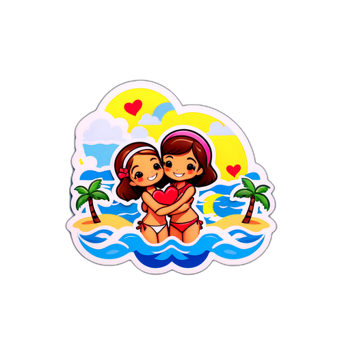 Sticker cu temă de iubire inspirat de Insula Iubirii