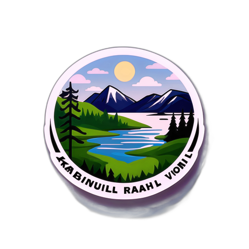 Minimistisk klistermärke av Kallhälls natursköna vy