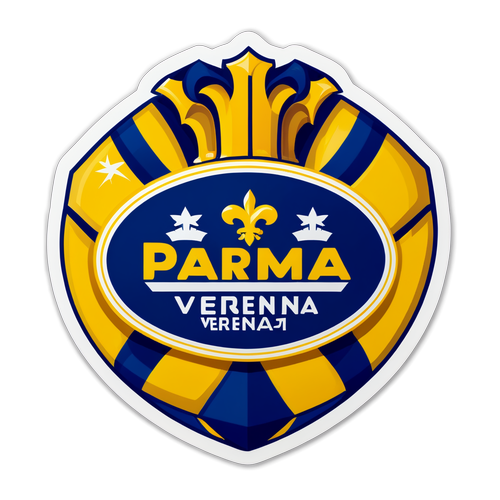 Adesivo Parma-Verona con Logo e Calcio