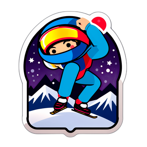 Klistermärke för att fira kvinnors prestationer inom vintersport