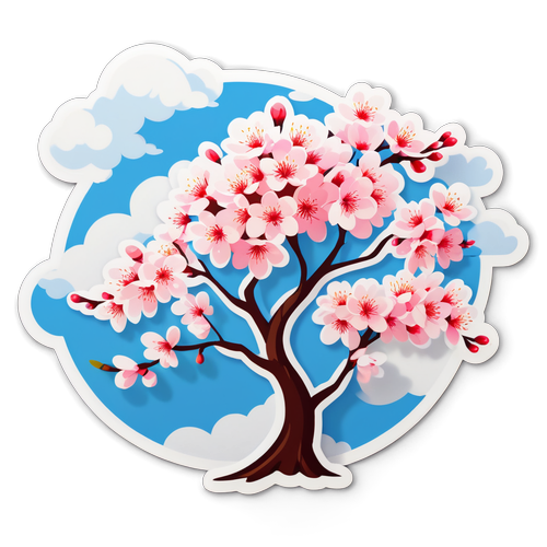 美麗的櫻花樹貼紙
