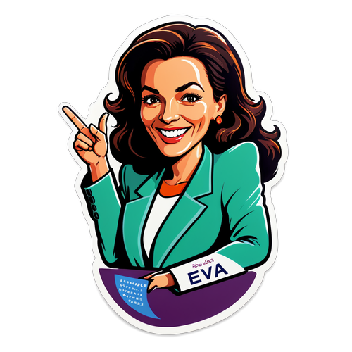 Stilisiert Darstellung von Eva Glawischnig bei einer Wahlveranstaltung