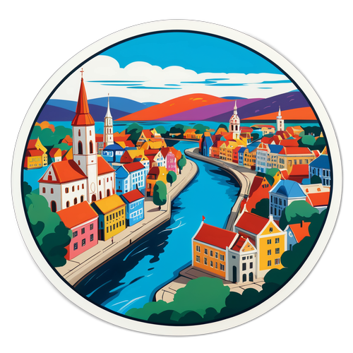 Lebendige Darstellung der Altstadt von Györ