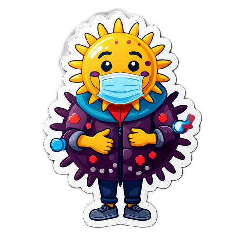 Rappresentazione creativa del coronavirus come personaggio cartoon