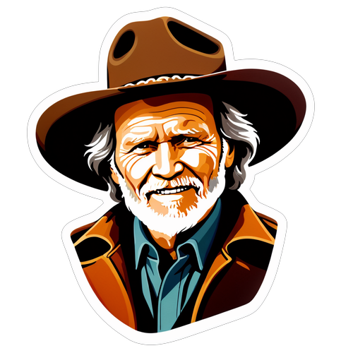 Kris Kristofferson's Retro Charm: Ontdek de Cowboy in Hem met Onze Unieke Sticker!