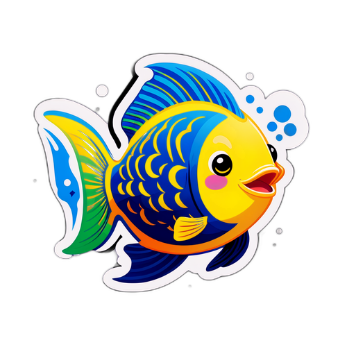 可愛い魚キャラクターデザイン