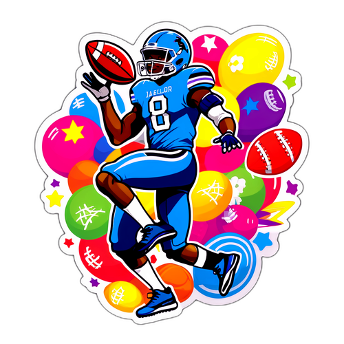 Whimsical Football Catch Sticker