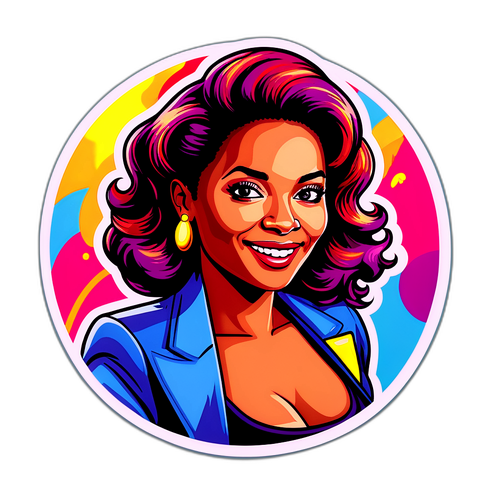 Adesivo Colorido da Atriz Letícia Spiller no Cinema