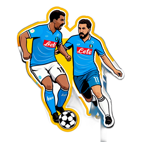 나폴리와 유벤투스의 경기를 기념하는 축구 스티커