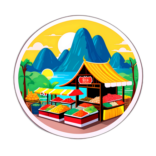 ตลาดในประเทศไทยในวันที่อากาศดี