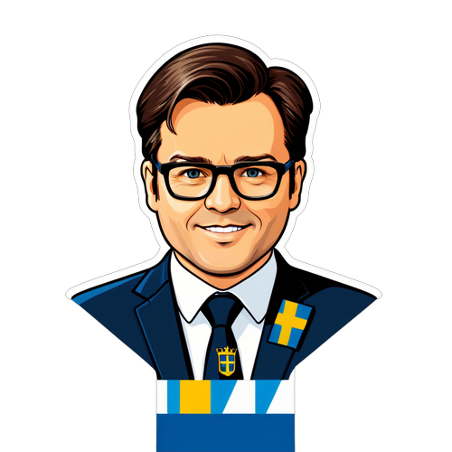 Jimmie Åkesson med svenska flaggor