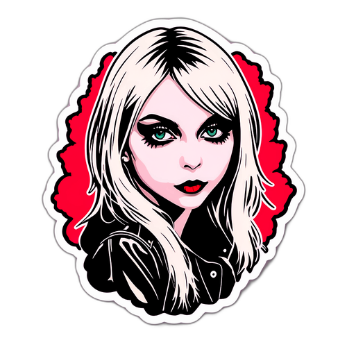 Taylor Momsenin monipuolinen tarra, joka yhdistää hänen unohtumattomat esityksensä ja bändinsä esteettiset piirteet