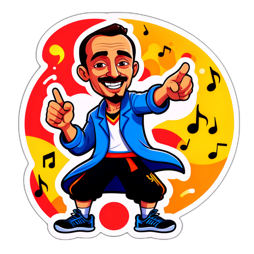 Sticker Barnabás Varga dalam Gaya Kartun