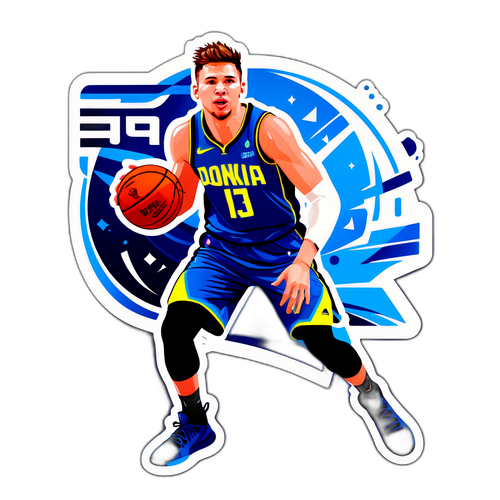 Vibrant Luka Dončić Basketball Sticker