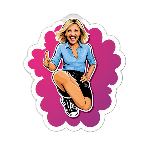 Adesivo Divertente di Cameron Diaz