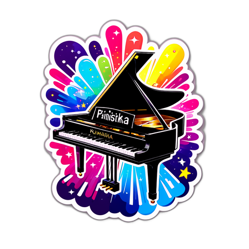 Wesoły sticker 'Kuwahara Pianistka'