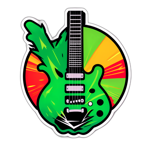 Grøn Dag Guitar Klistermærke