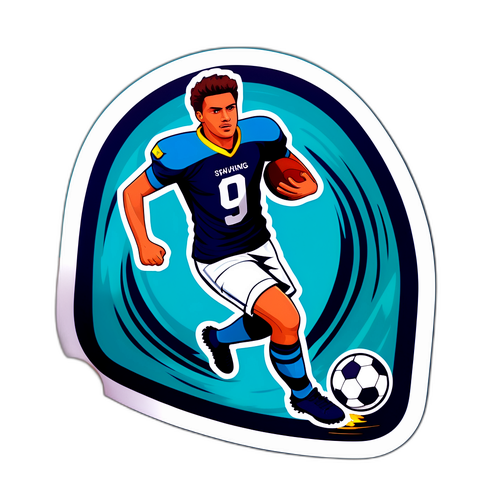 NHÃN DÁN HÌNH CẦU THỦ VỚI CHỮ 'NỖ LỰC BỀN BỈ'