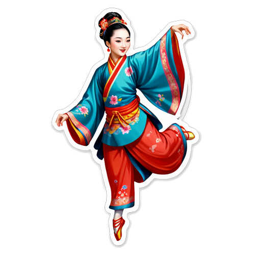 舞獅華麗的舞蹈貼紙