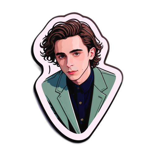 Sleeký sticker s podpisovým účesem Timothée Chalameta