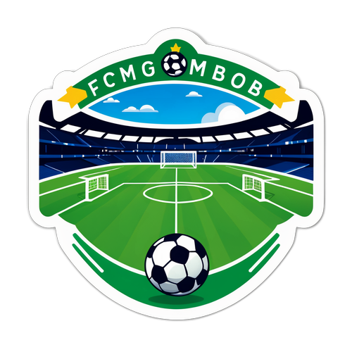 Stiker Lapangan Sepak Bola dengan Pemain Animasi
