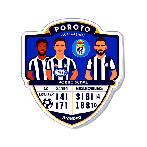 Hình dán minh họa trận đấu Porto với thông tin về người ghi bàn và những khoảnh khắc nổi bật