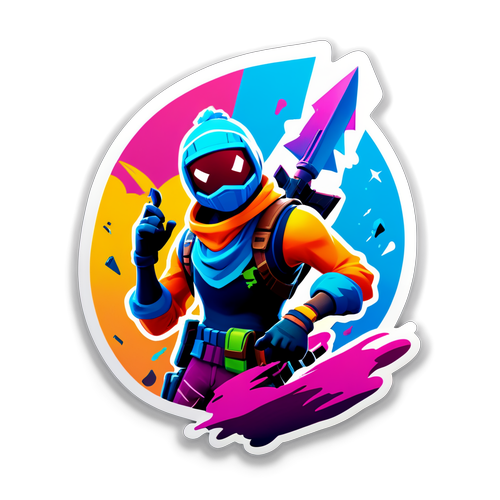 Farverig Fortnite Sticker