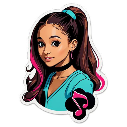 Terpesona! Sticker Gaya Ariana Grande dengan Nota Muzik yang Memukau!