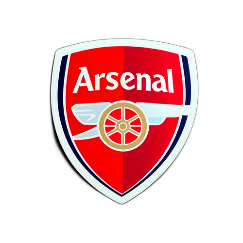 สติกเกอร์ดีไซน์โลโก้เรโทรของอาร์เซนอล เน้นสีแดงและขาว