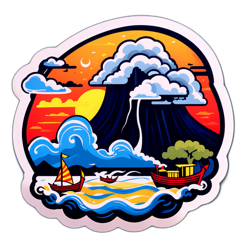 สติกเกอร์เล่าถึงพายุในประเทศไทย