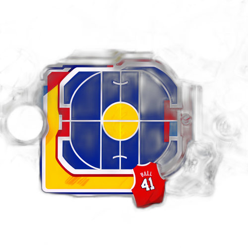 Padang Bola Keranjang dengan Elemen NBA