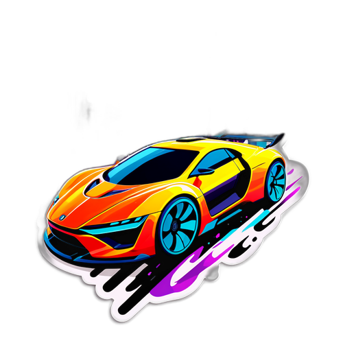 Дизайн наклейки с автомобилем Zeekr 8x в стиле футуристического города