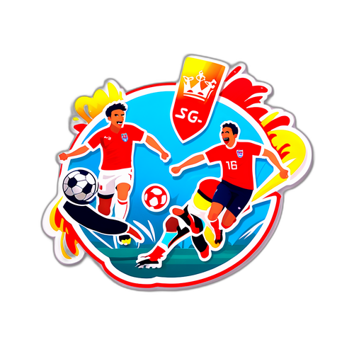 สติ๊กเกอร์แสดงความตื่นเต้นในการแข่งขันฟุตบอล