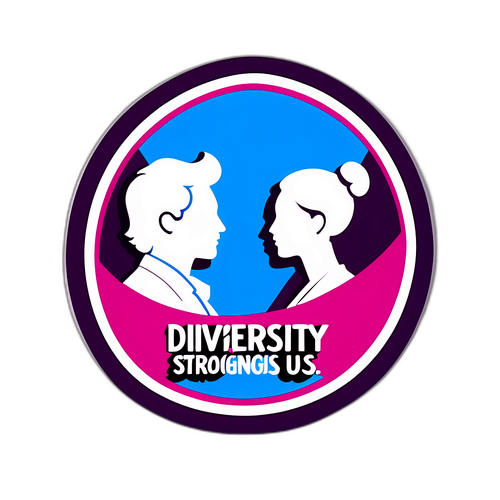 Nálepka s motivem kontrastních profilů muže a ženy