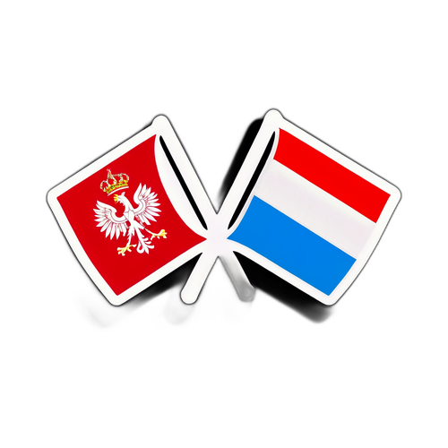 สติ๊กเกอร์เชียร์ 'โปแลนด์ vs เนเธอร์แลนด์' กับธงของทั้งสองประเทศ